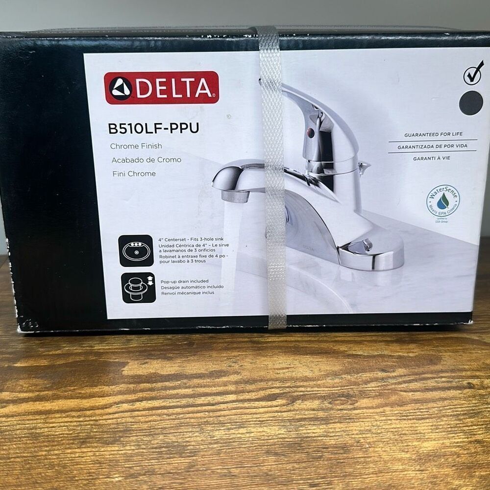 Delta B510LF-PPU 4” Centerset Bathroom Sink Faucet Chrome Finish‎